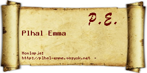 Plhal Emma névjegykártya